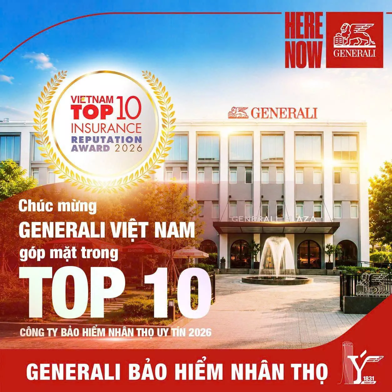 GENERALI VIỆT NAM GIỮ VỮNG VỊ THẾ TOP 10 CÔNG TY BẢO HIỂM NHÂN THỌ UY TÍN 2026